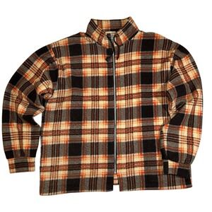 Vintage Mexican Escorpión Fleece Full Zip Jacket Men's Size M Fall‎ Plaid